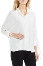Women's Vince Camuto Lace-up Sleeve Blouse, Size - White