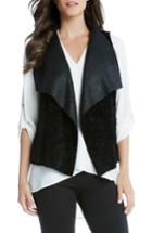 Women's Karen Kane Reversible Faux Fur Vest - Black