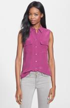 Women's Equipment 'slim Signature' Sleeveless Silk Shirt