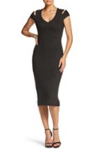 Women's Maggy London Knot Front Satin Dress (similar To 16w) - Black