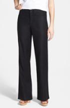 Women's Nydj Wylie Five-pocket Linen Trousers - Black