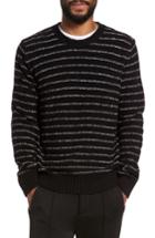 Men's Vince Stripe Merino Sweater - Black