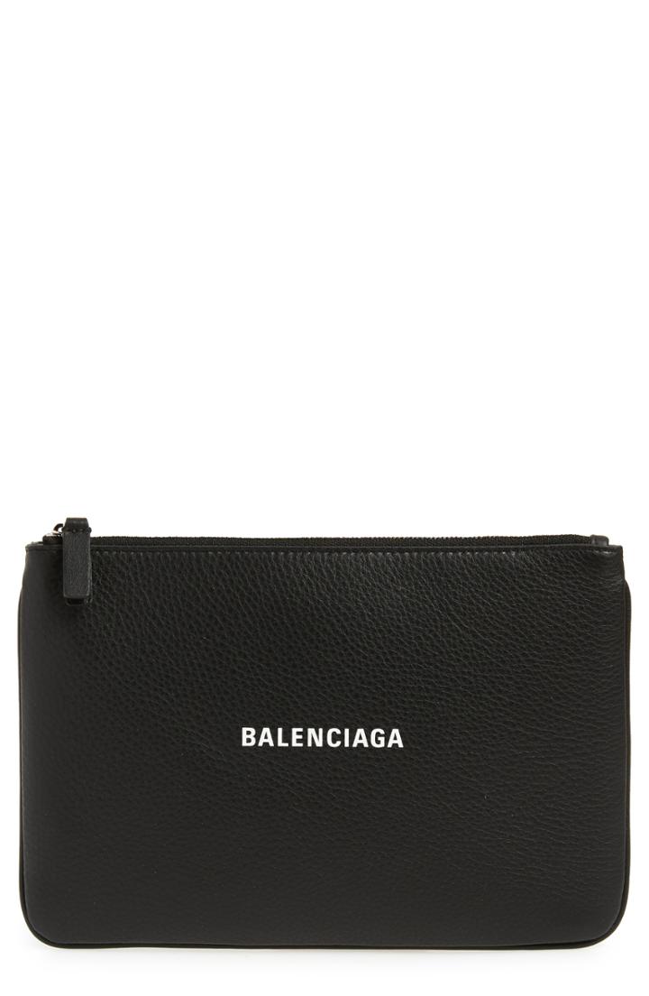 Balenciaga Large Everday Calfskin Pouch - Black