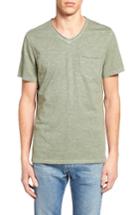 Men's Treasure & Bond Trim Fit Slub V-neck Pocket T-shirt, Size - Green