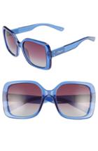 Women's Polaroid 55mm Polarized Gradient Square Sunglasses - Blue