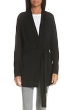 Women's Theory Malinka R Refined Wool Tie Waist Cardigan, Size - Black