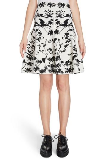 Women's Alexander Mcqueen Botanical Jacquard Knit Flounce Skirt - Ivory