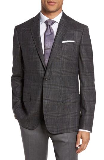 Men's Nordstrom Classic Fit Plaid Wool Sport Coat R - Grey