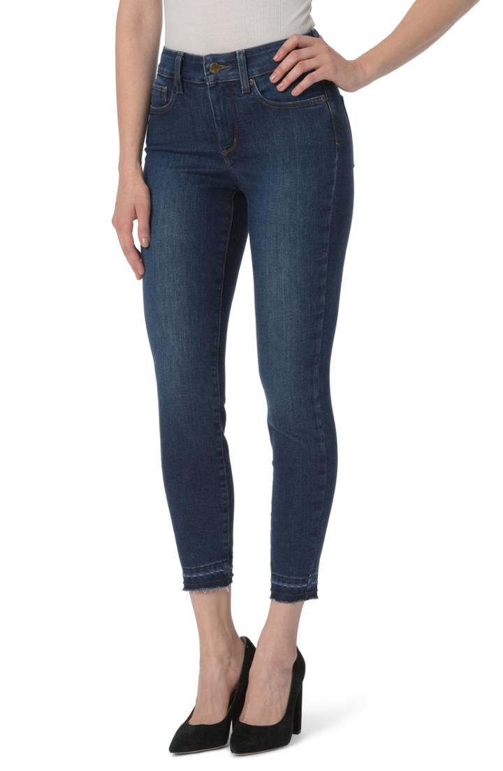 Petite Women's Nydj Ami High Waist Release Hem Stretch Ankle Skinny Jeans P - Blue