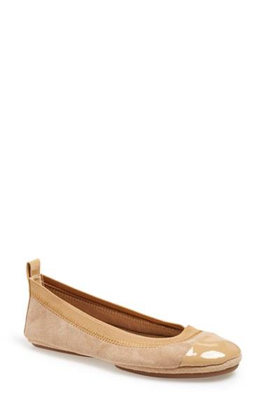 Women's Yosi Samra 'samantha' Foldable Ballet Flat M - Beige