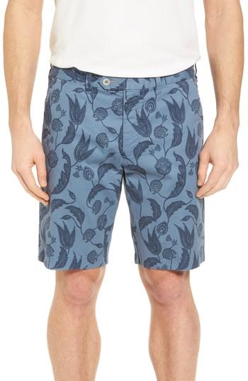 Men's Ted Baker London Uniprin Trim Fit Floral Golf Shorts R - Blue