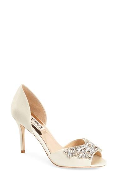 Women's Badgley Mischka 'candance' Crystal Embellished D'orsay Pump M - Ivory