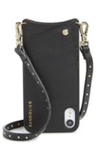 Bandolier Nicole Pebbled Leather X/xs/xs Max & Xr Crossbody Case - Black