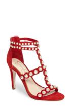 Women's Jessica Simpson Eleia Imitation Pearl Stud Sandal .5 M - Red
