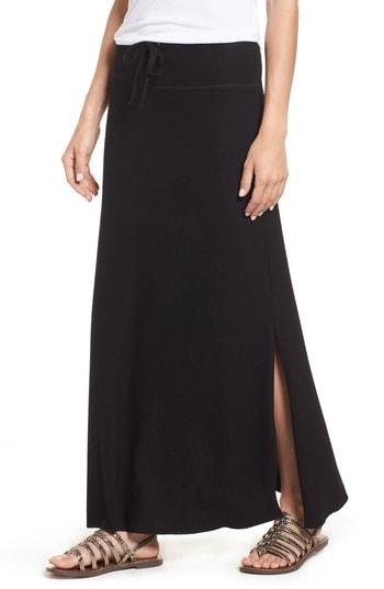 Women's Gibson Fleece Maxi Skirt - Black