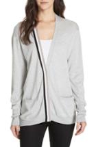 Women's Brochu Walker Tomi Stripe Detail Cardigan - Grey