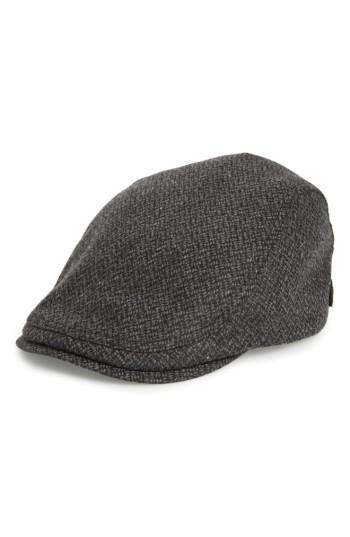 Men's Ted Baker Thompson Wool Blend Flat Driving Cap - Black