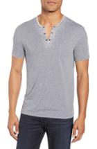 Men's John Varvatos Star Usa Burnout Short Sleeve Henley - Blue