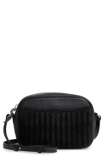 Steven Alan Ayla Leather & Quilted Suede Camera Bag - Black
