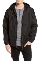 Men's Brixton Claxton Water Repellent Hooded Windbreaker - Black