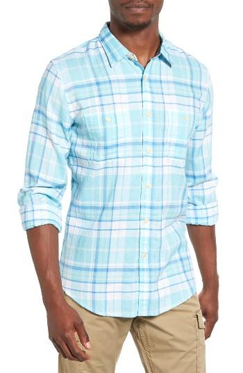 Men's Dockers Wrinkled Twill Plaid Shirt - Blue