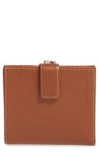 Women's Longchamp 'le Foulonne' Pebbled Leather Wallet - Brown
