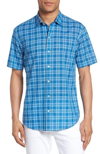 Men's Zachary Prell Kirchner Plaid Sport Shirt - Blue