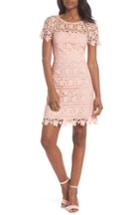 Women's Eliza J Crochet Overlay Dress - Pink