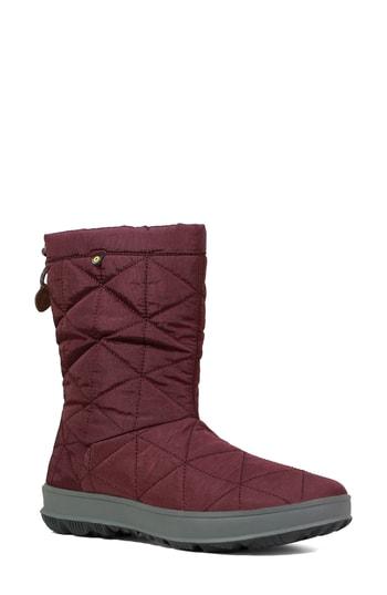 Women's Bogs Mid Snowday Bootie M - Burgundy