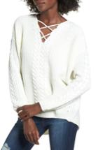 Women's Love By Design Cross Front Braided Sweater - Ivory