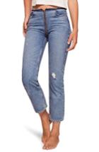 Women's Reformation Zip Crop Straight Leg Jeans - Blue