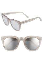 Women's Linda Farrow 50mm D-frame Mirrored Sunglasses - Milky Grey/ White Gold