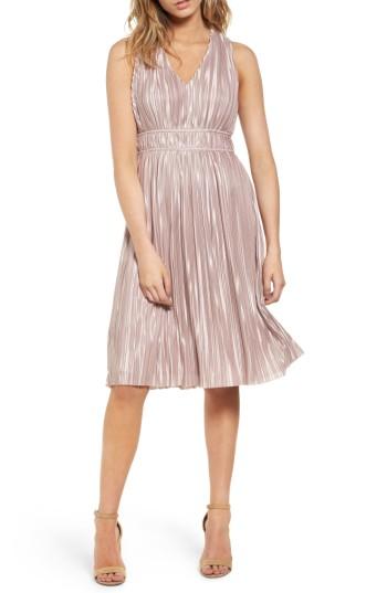 Women's June & Hudson Pleat Midi Dress - Pink