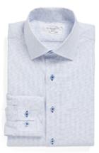 Men's Lorenzo Uomo Trim Fit Check Dress Shirt .5 36 - Blue