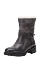 Women's Ross & Snow Genuine Shearling Lined Moto Boot M - Grey