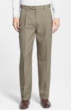 Men's Berle Self Sizer Waist Pleated Trousers X 32 - Green