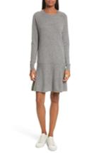 Women's Autumn Cashmere Cashmere Drop Waist Sweater Dress - Blue/green