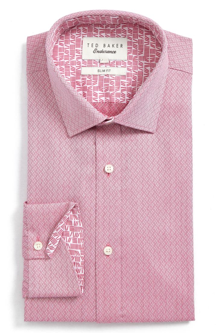 Men's Ted Baker London Endurance Driss Slim Fit Geometric Oxford Dress Shirt