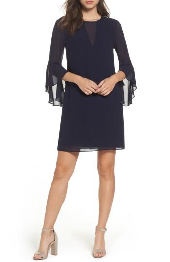 Women's Vince Camuto Souffle Chiffon Shift Dress - Blue