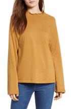 Women's Bp. Lettuce Hem Fleece Pullover - Black