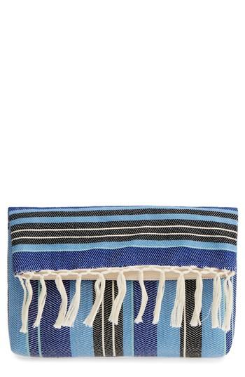 Mercado Global Margarita Fringe Clutch - Blue