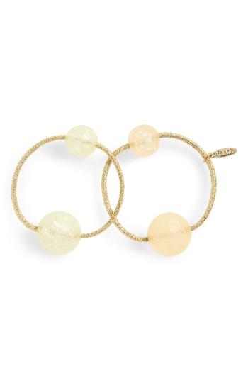 Tasha Acrylic Ball Set Of 2 Ponytail Holders, Size - Coral