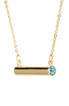 Women's Stella Valle March Crystal Bar Pendant Necklace