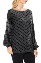 Women's Vince Camuto Long Sleeve Chevron Intarsia Sweater - Grey