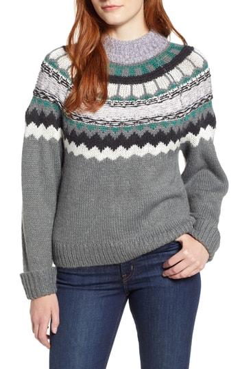 Women's Caslon Chunky Jacquard Sweater - Purple