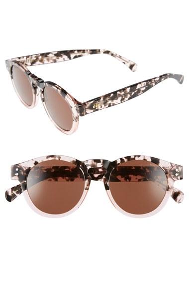 Women's Komono Clement 50mm Round Sunglasses - Rose Dust