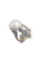 Women's Konstantino Thalia Blue Cross Pearl Ring