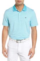 Men's Vineyard Vines 'porter' Stripe Jersey Polo, Size - Blue