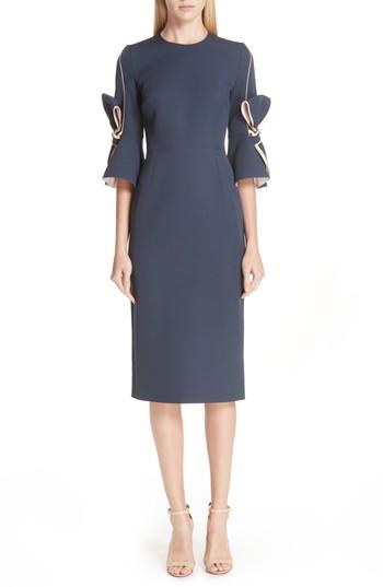 Women's Roksanda Lavette Ribbon Sleeve Dress Us / 8 Uk - Blue