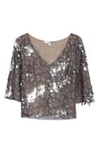 Women's Tracy Reese Sequin & Lace Crop Top